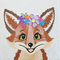 Cute Embroidered Fox With Flowers 5x5 6x6 7x7 8x8 - Sweet Pea In The Hoop Machine Embroidery Design