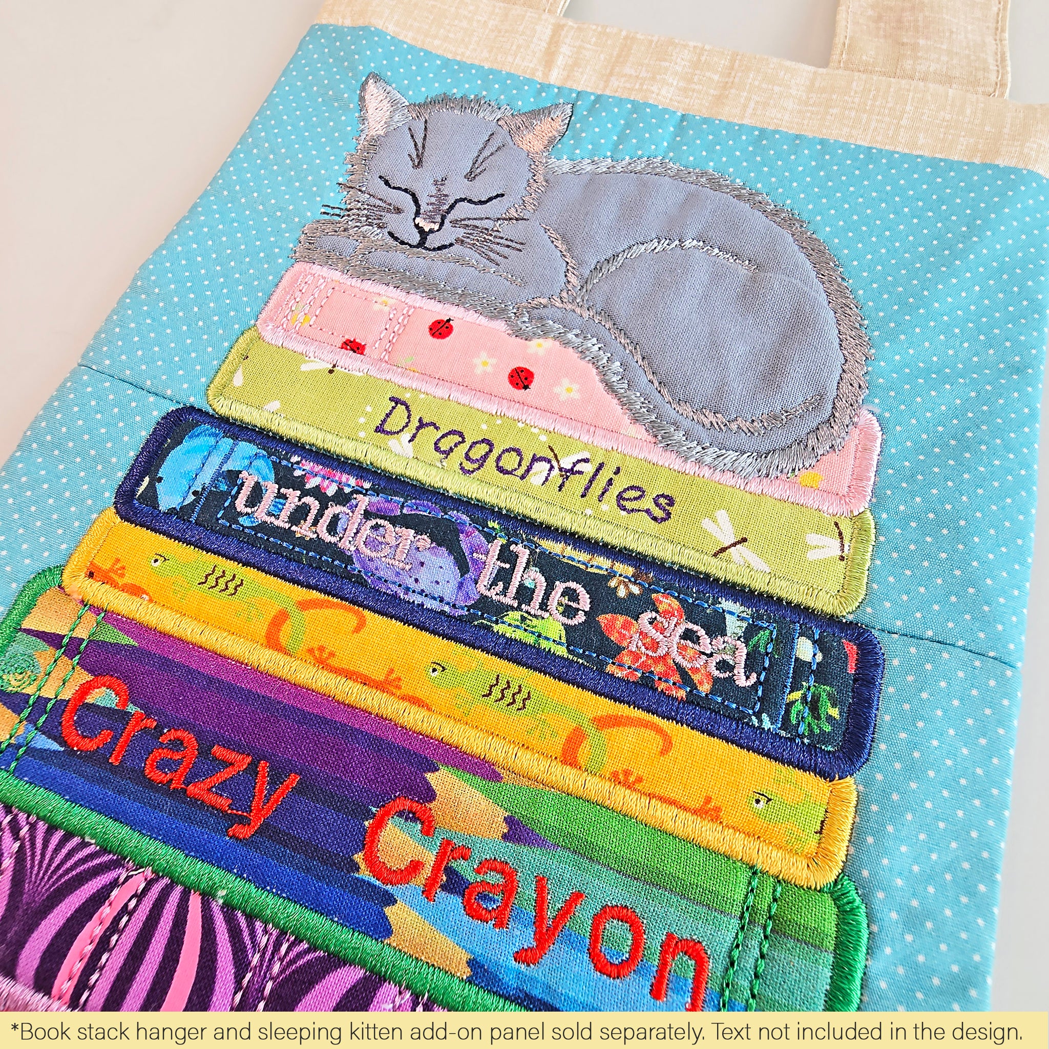 Book Stack Sleeping Kitten Add-on Block