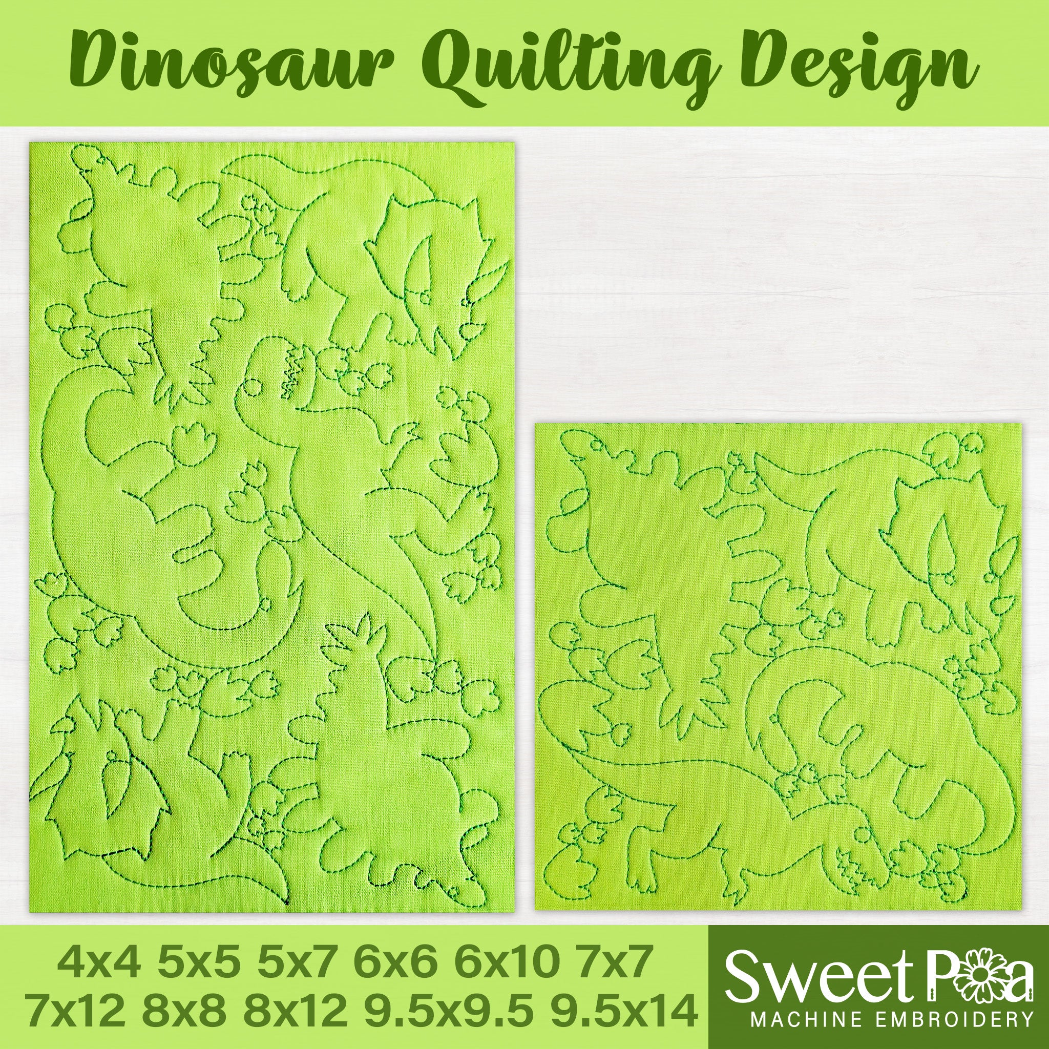 Dinosaur Quilting Design In the hoop machine embroidery designs
