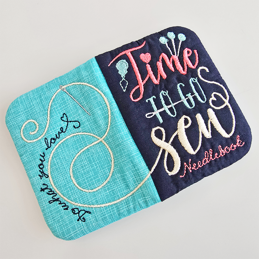 full design of needle book with motivational phrases