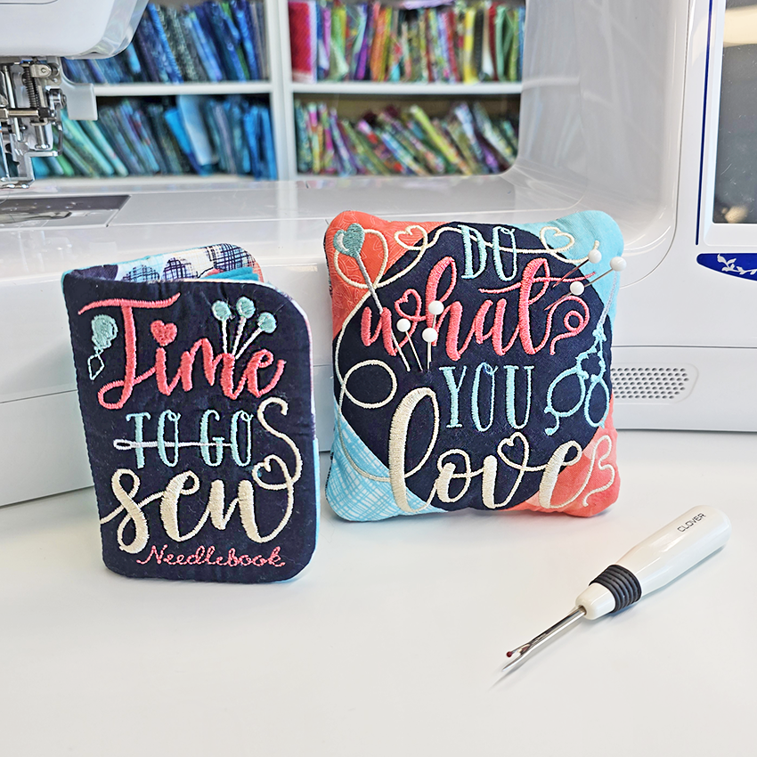 Do What You Love Needle Book and Pin Cushion styled