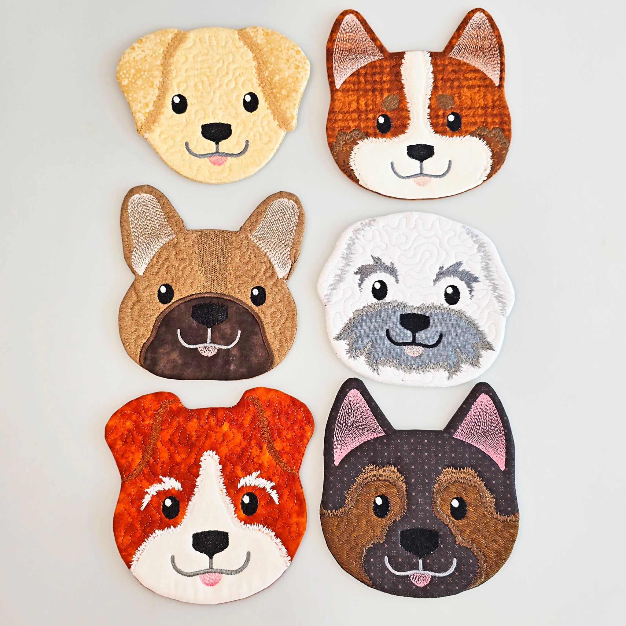 Dog Coasters In the hoop machine embroidery designs