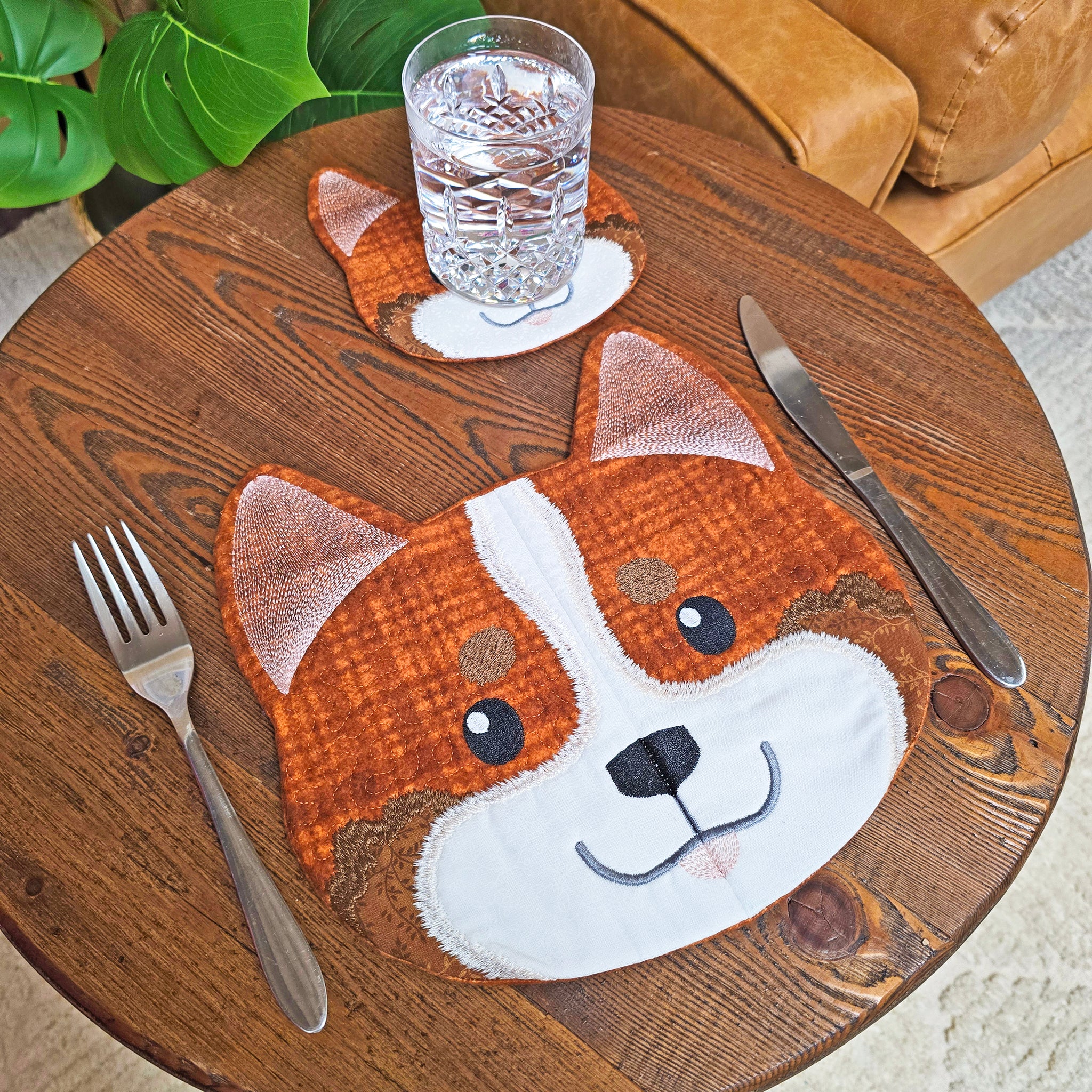 Dog Placemats In the hoop machine embroidery designs