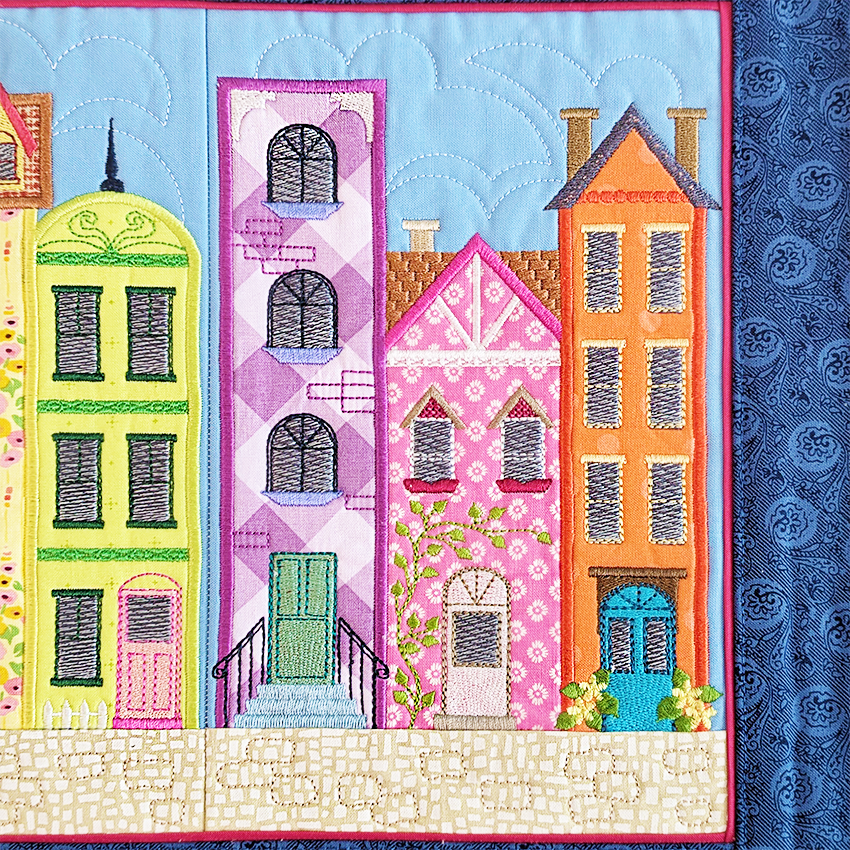 Downtown Throw Cushion In the hoop machine embroidery designs