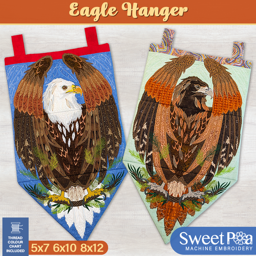 Eagle Hanger In the hoop machine embroidery designs