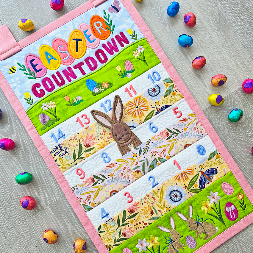 Easter countdown calendar with Easter eggs.