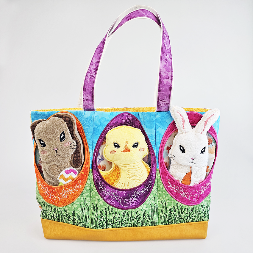 Easter Pocket Bag In the hoop machine embroidery designs