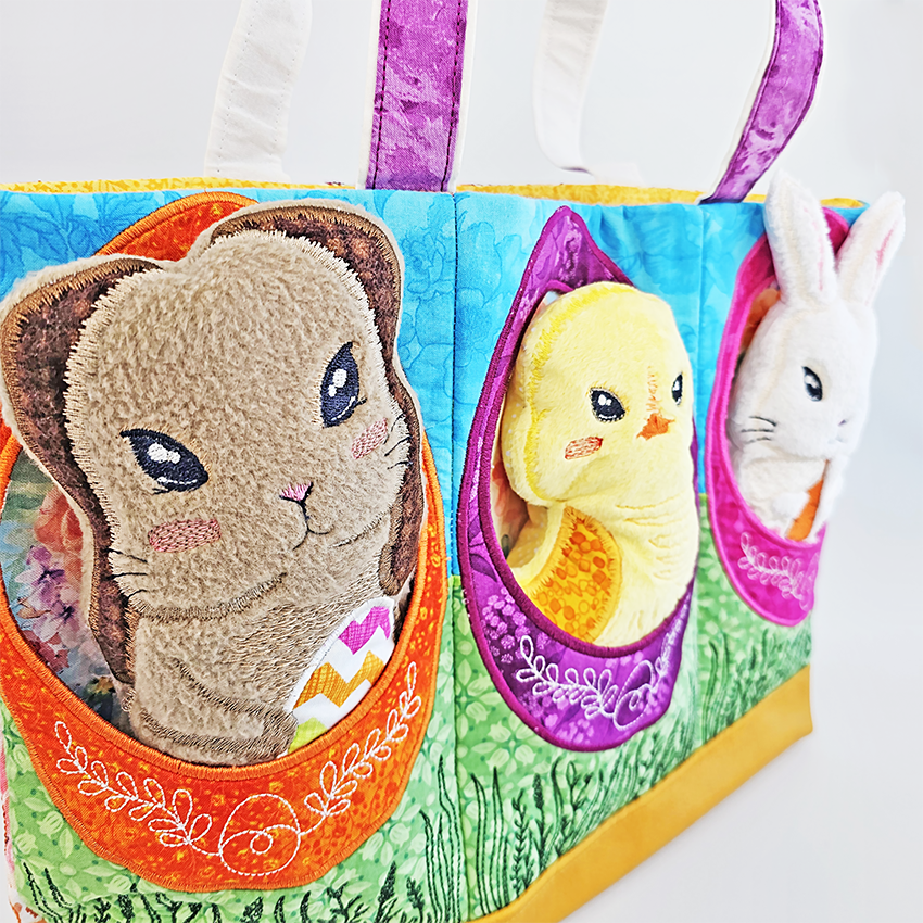 Easter Pocket Bag In the hoop machine embroidery designs