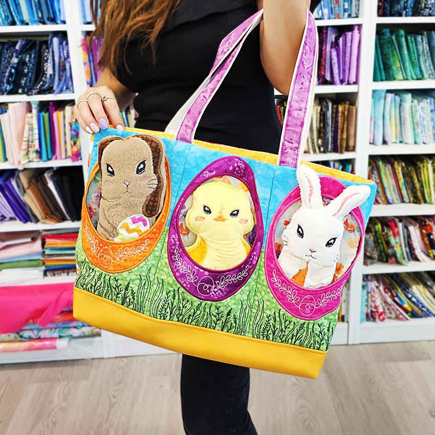 Easter Pocket Bag In the hoop machine embroidery designs