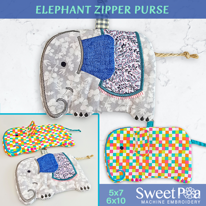 Elephant Zipper Purse