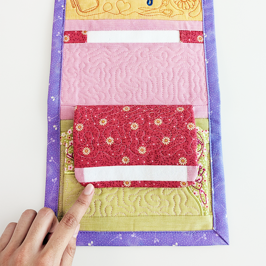 close up of flaps and stippling