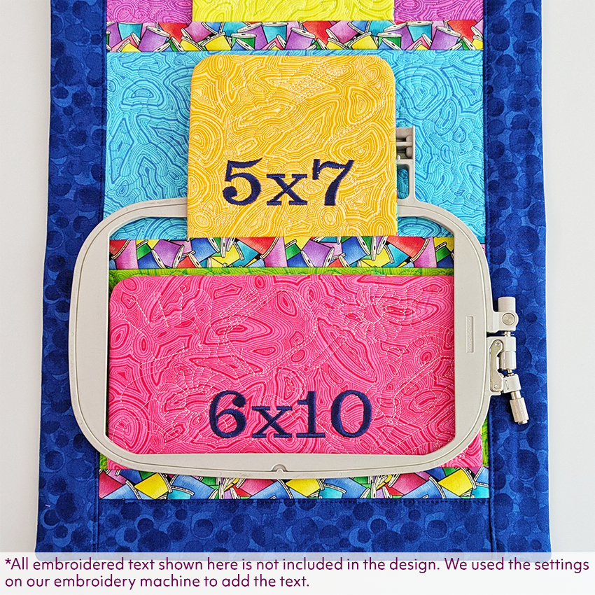 close up of custom numbers of embroidery hoop holder