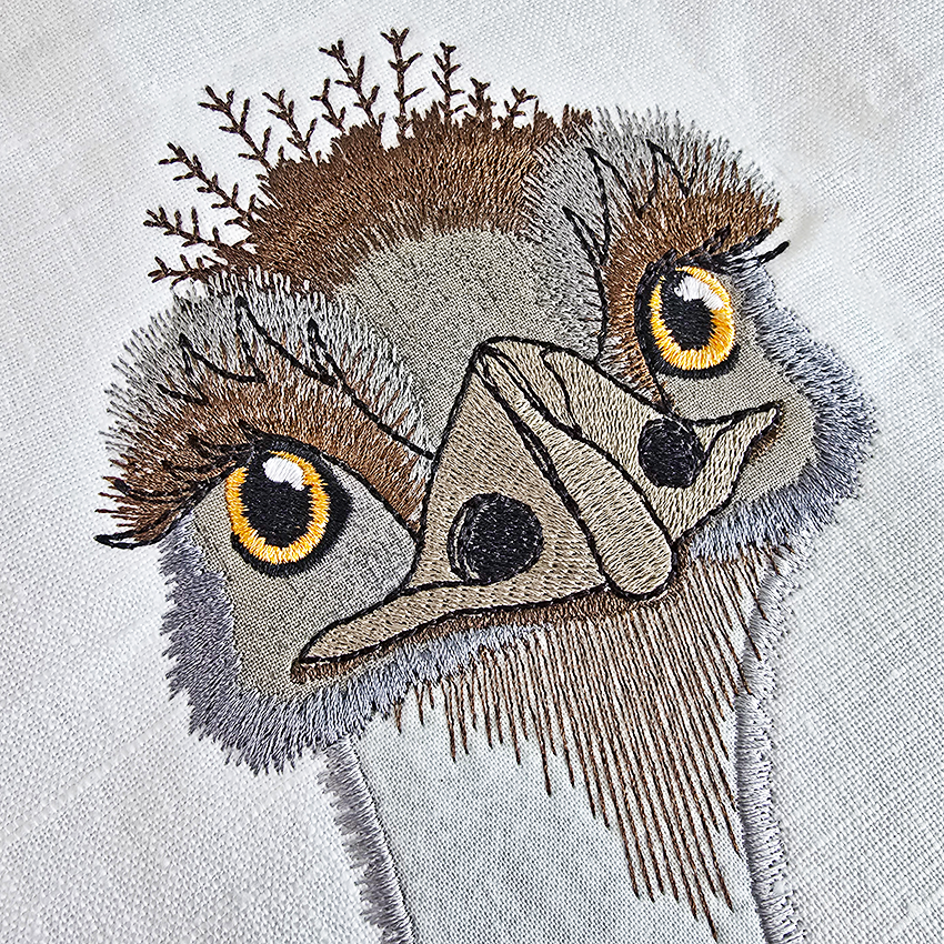 Australian Emu Applique In the hoop machine embroidery designs