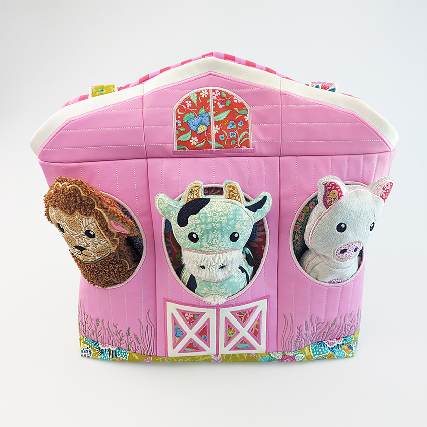 Farm Animal Pocket Bag In the hoop machine embroidery designs