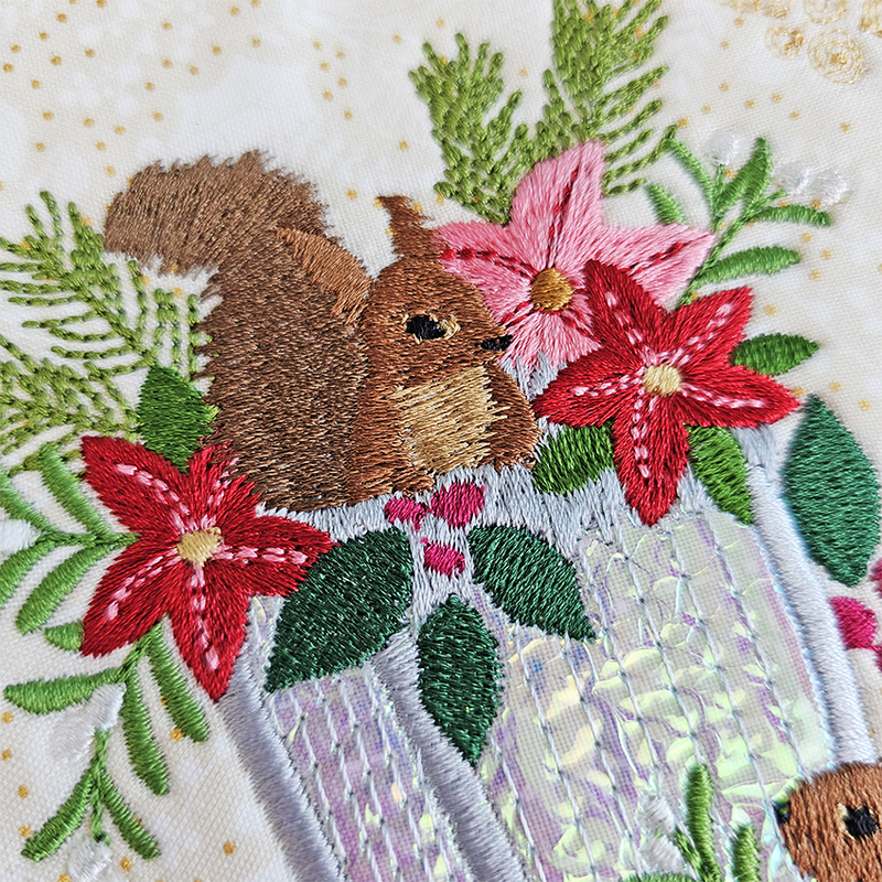 festive things block 4 squirrel close up