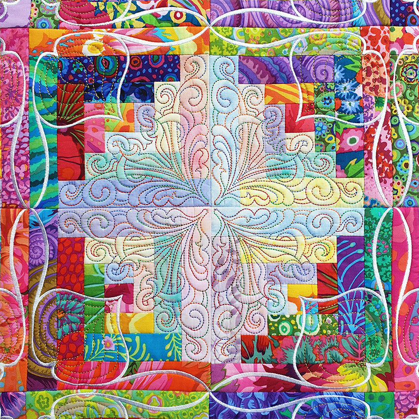 Floral Burst Block and Quilt