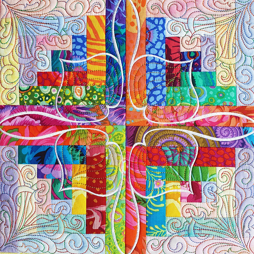 Floral Burst Block and Quilt