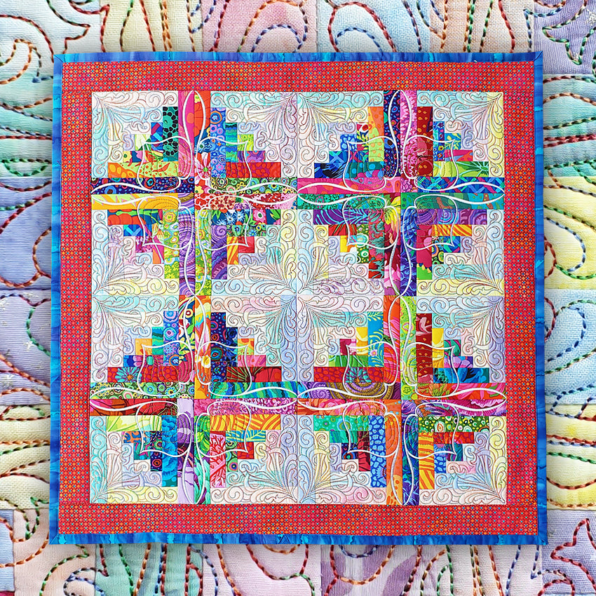 Floral Burst Block and Quilt