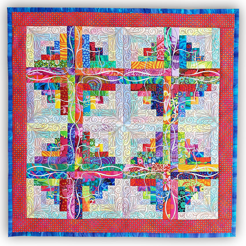 Floral Burst Block and Quilt