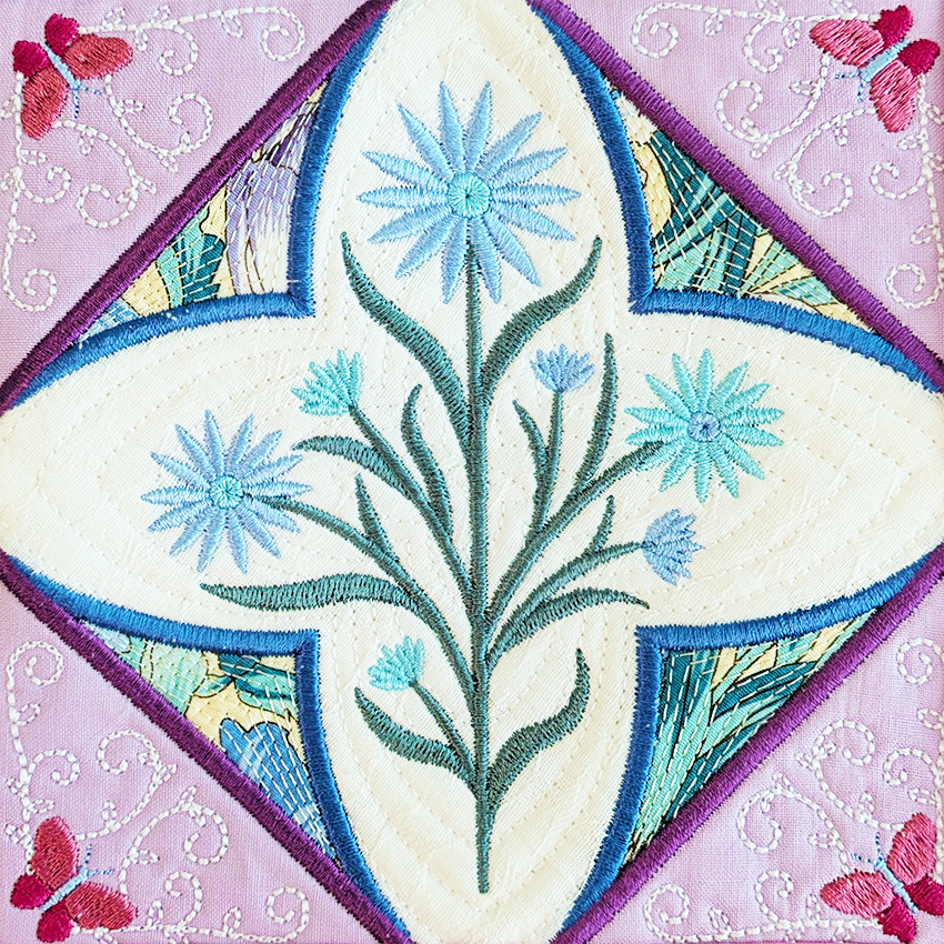 Flower Gallery Cushion and Quilt Blocks In the hoop machine embroidery designs