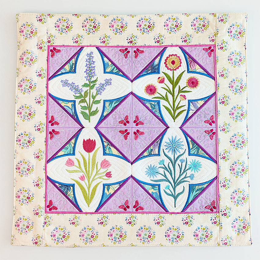 Flower Gallery Cushion and Quilt Blocks In the hoop machine embroidery designs