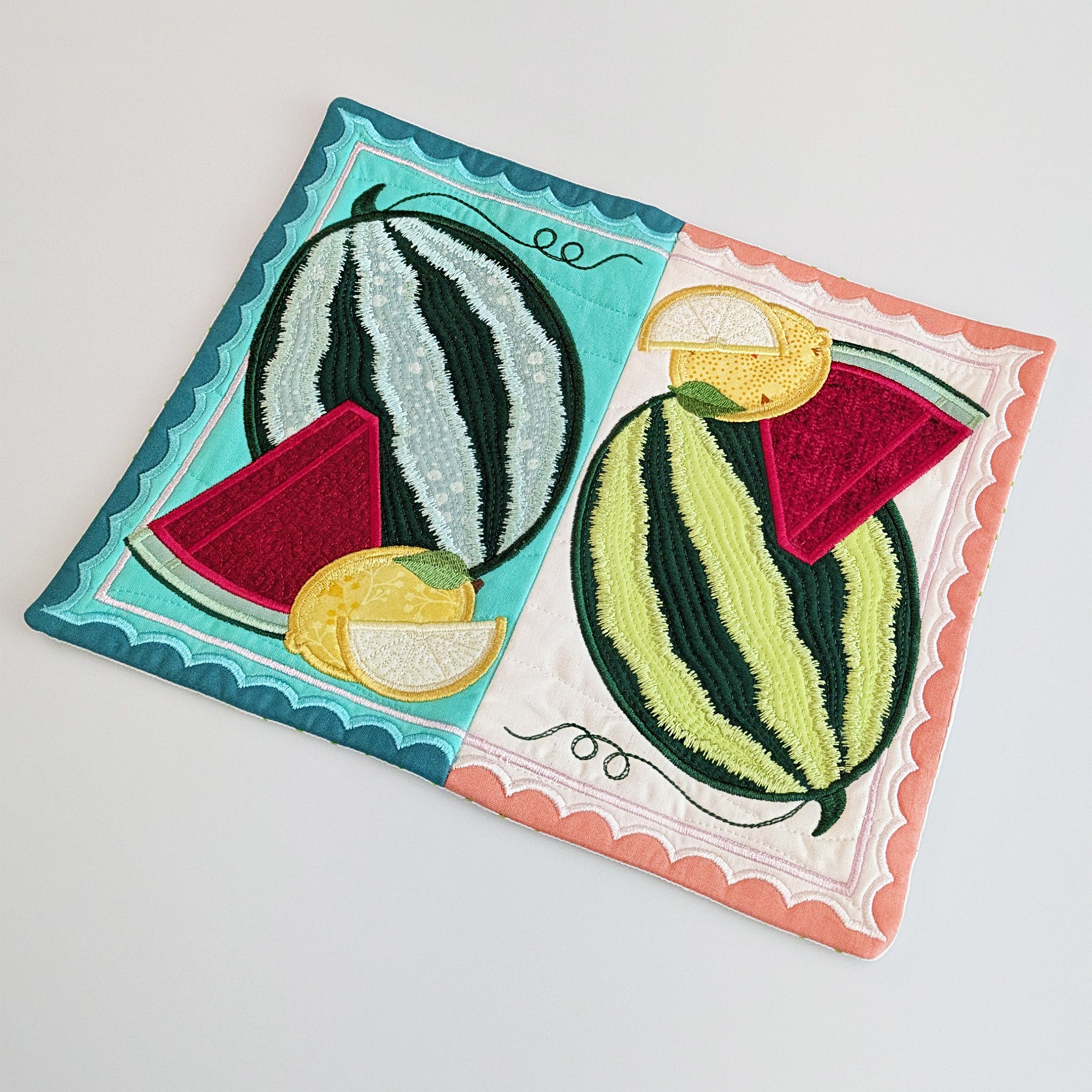 Fruit Stamps Runner or Hanger In the hoop machine embroidery designs