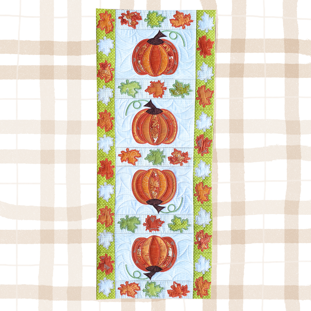 Pumpkin Quilt Block and Table Runner