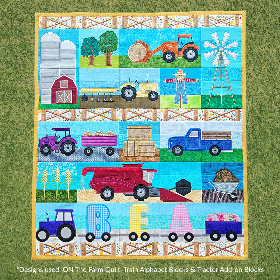 Tractor Add-On Blocks In the hoop machine embroidery designs