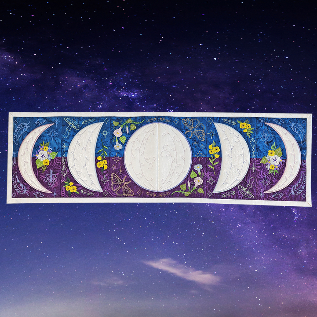 Moon Phase Runner In the hoop machine embroidery designs