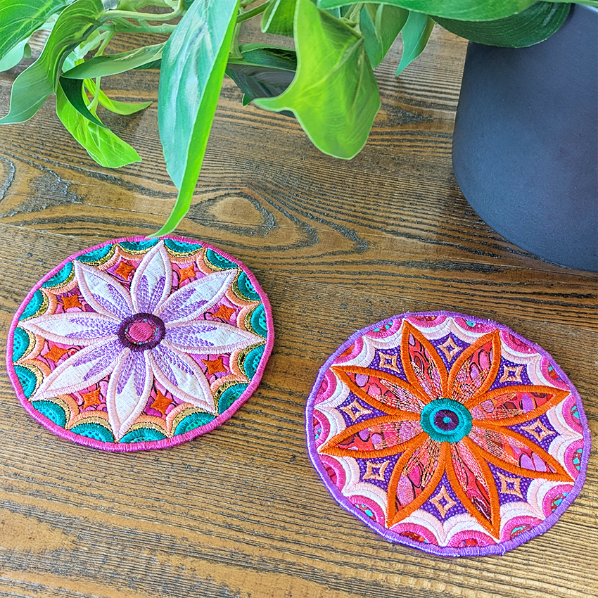Geometric Flower Coasters