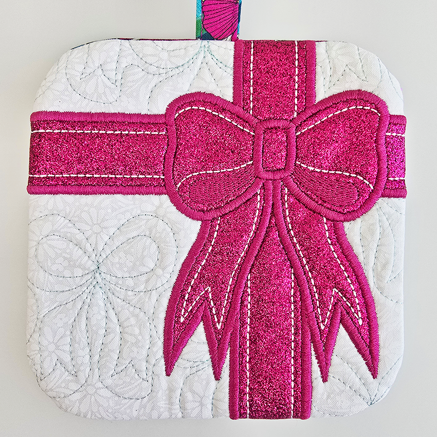 birthday version of gift bag in pink and white