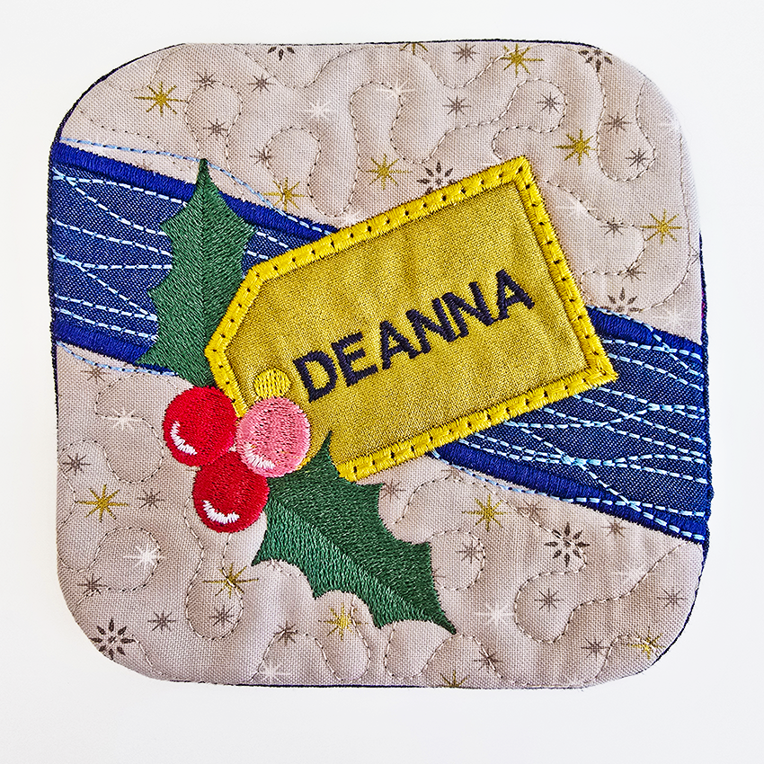 christmas versions of coaster front with name