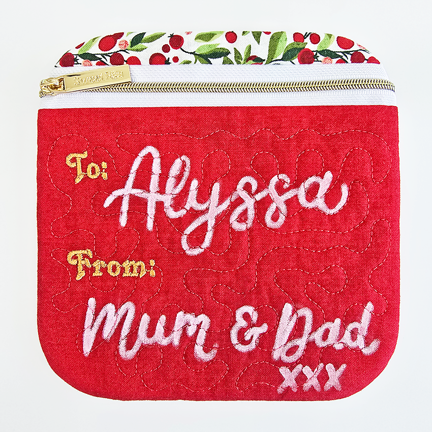 christmas versions of gift bags with lettering