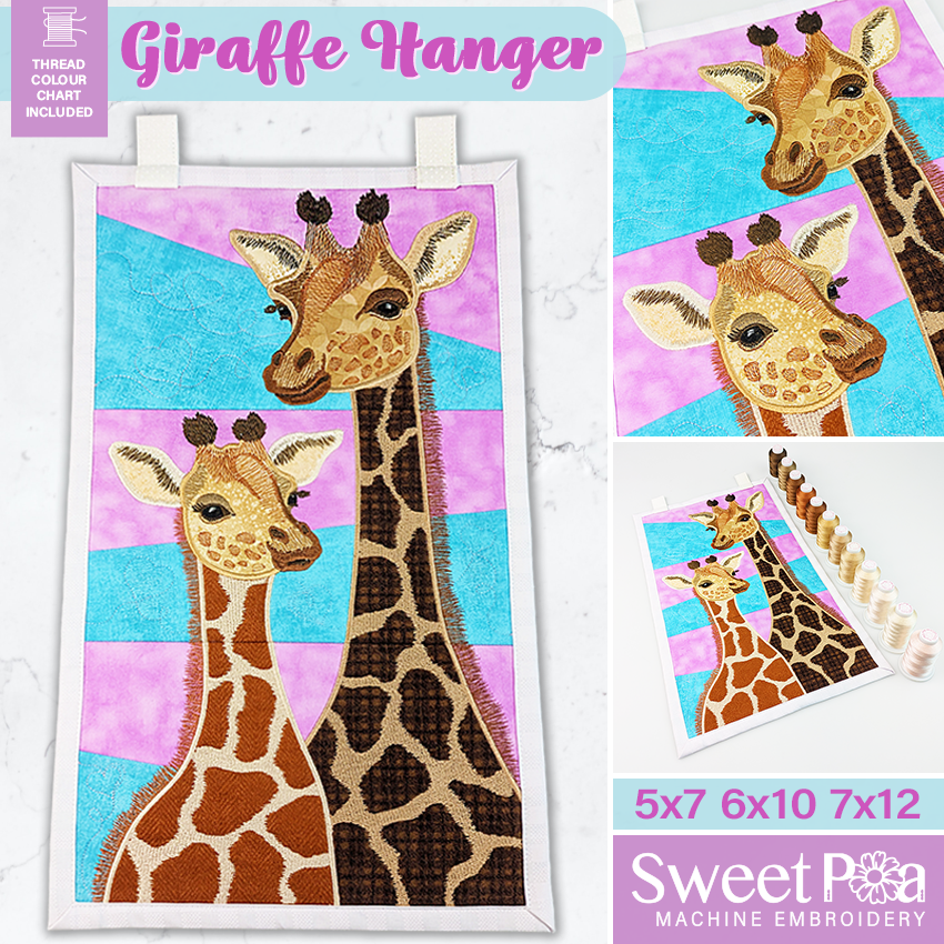 Giraffe Hanger In the hoop machine embroidery designs