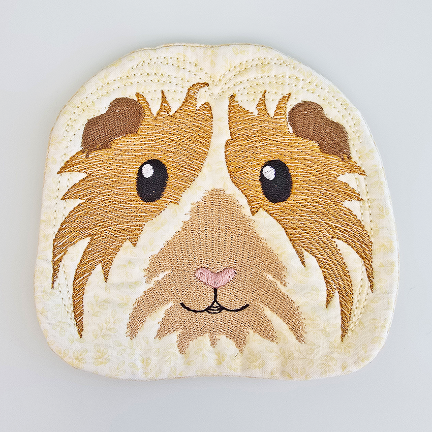 Guinea Pig Coaster or Purse Set In the hoop machine embroidery designs