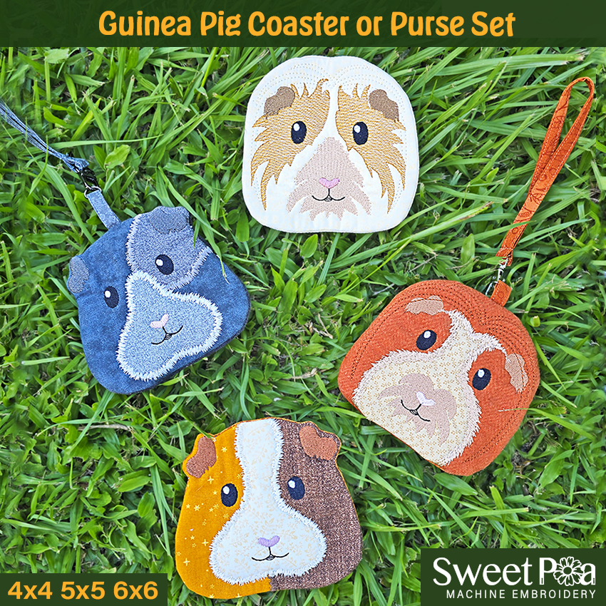 Guinea Pig Coaster or Purse Set