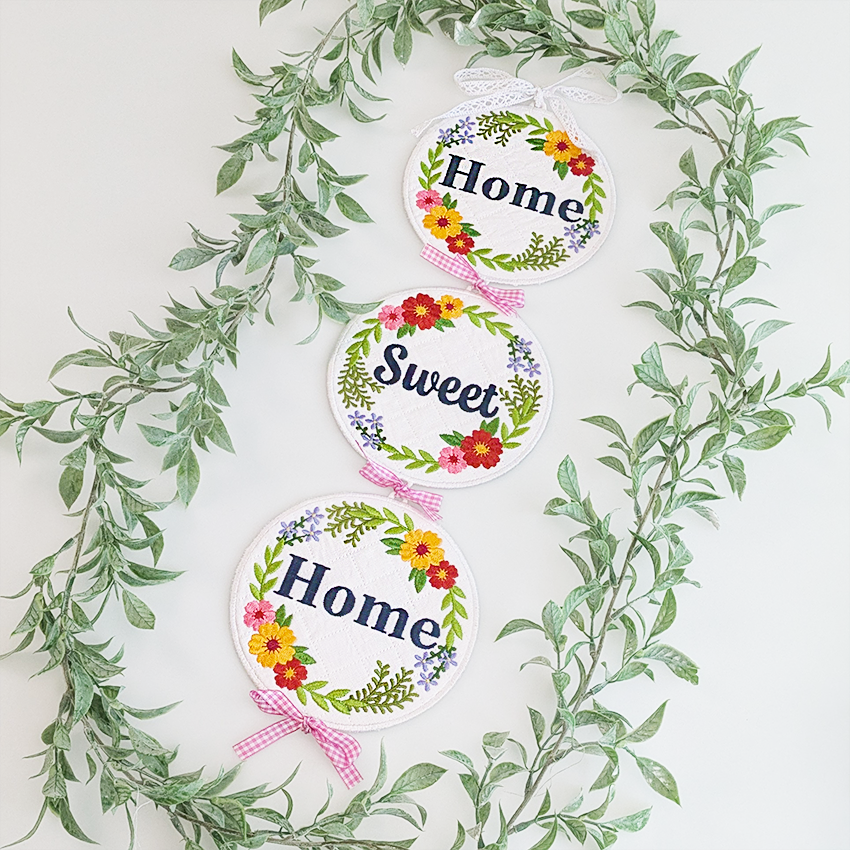 Home Sweet Home Hanger In the hoop machine embroidery designs