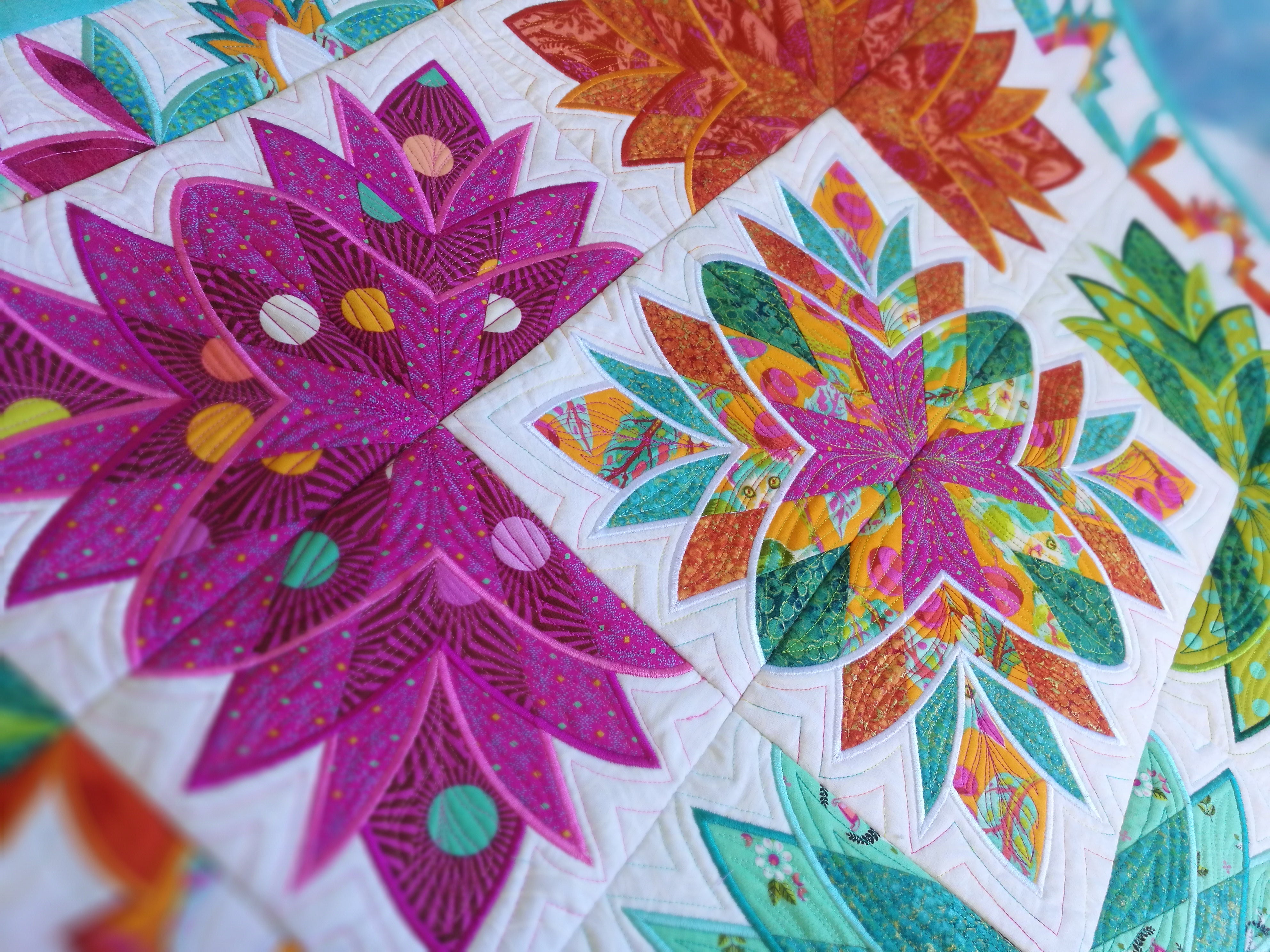 Cleopatra's fan quilt 4x4 5x5 6x6 7x7