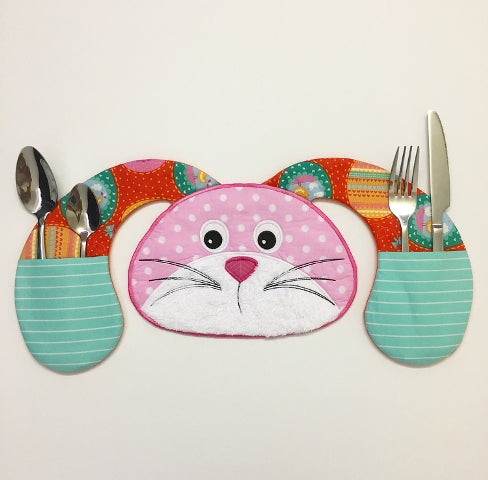 Bunny Placemat In the hoop machine embroidery designs