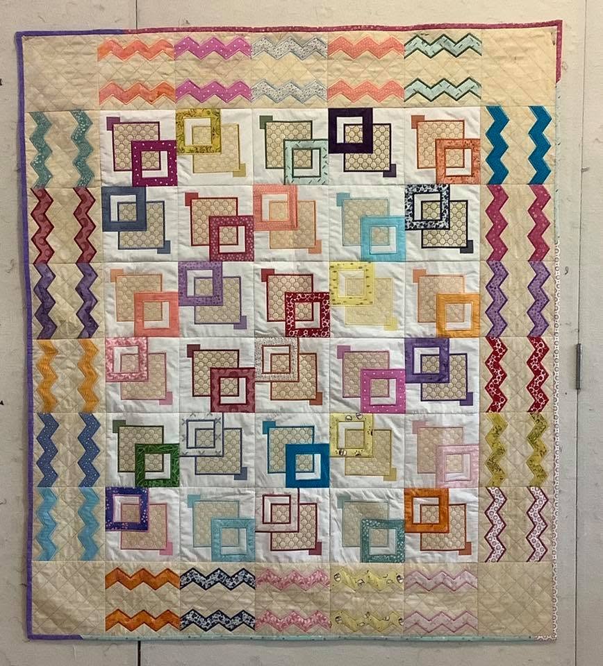 Zigzag quilt border block 5x5 6x6 7x7 and 8x8