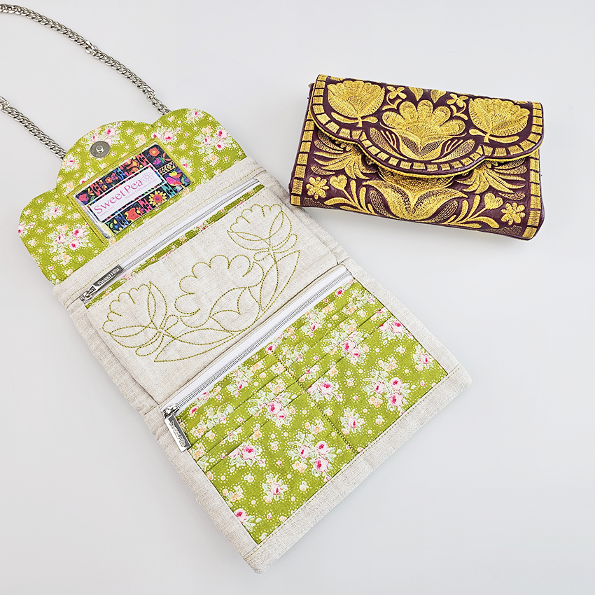 Katie Clutch 5x7 6x10 7x11 - Sweet Pea In The Hoop Machine Embroidery Design
