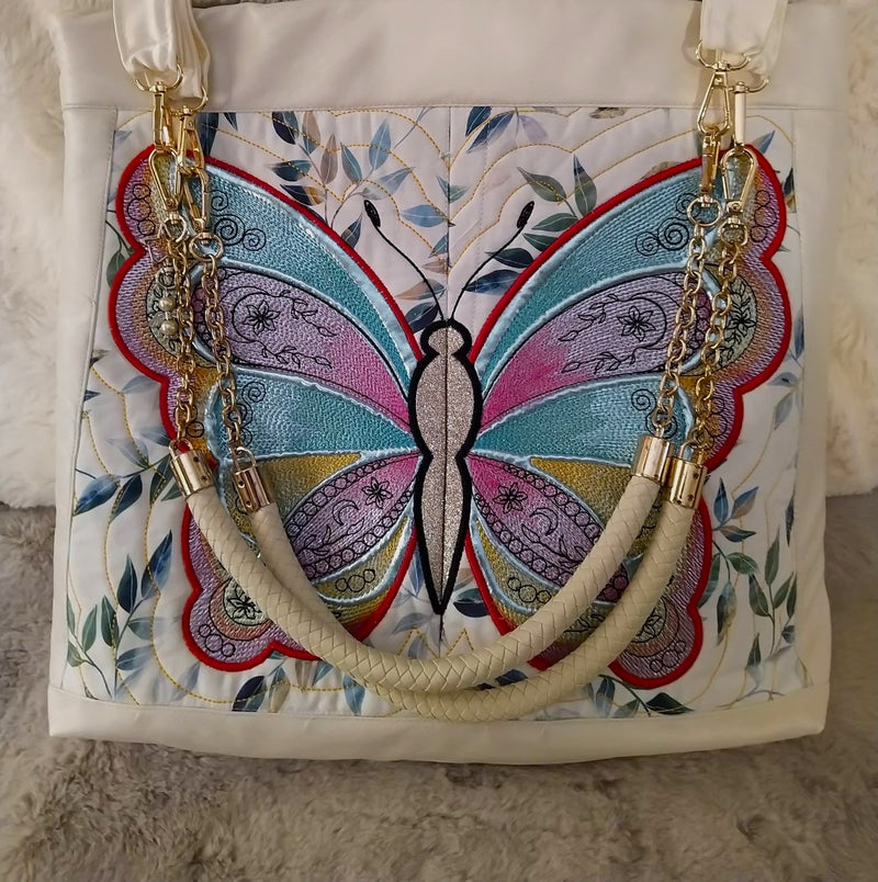 Butterfly Bag 5x7 6x10 8x12 - Sweet Pea In The Hoop Machine Embroidery Design