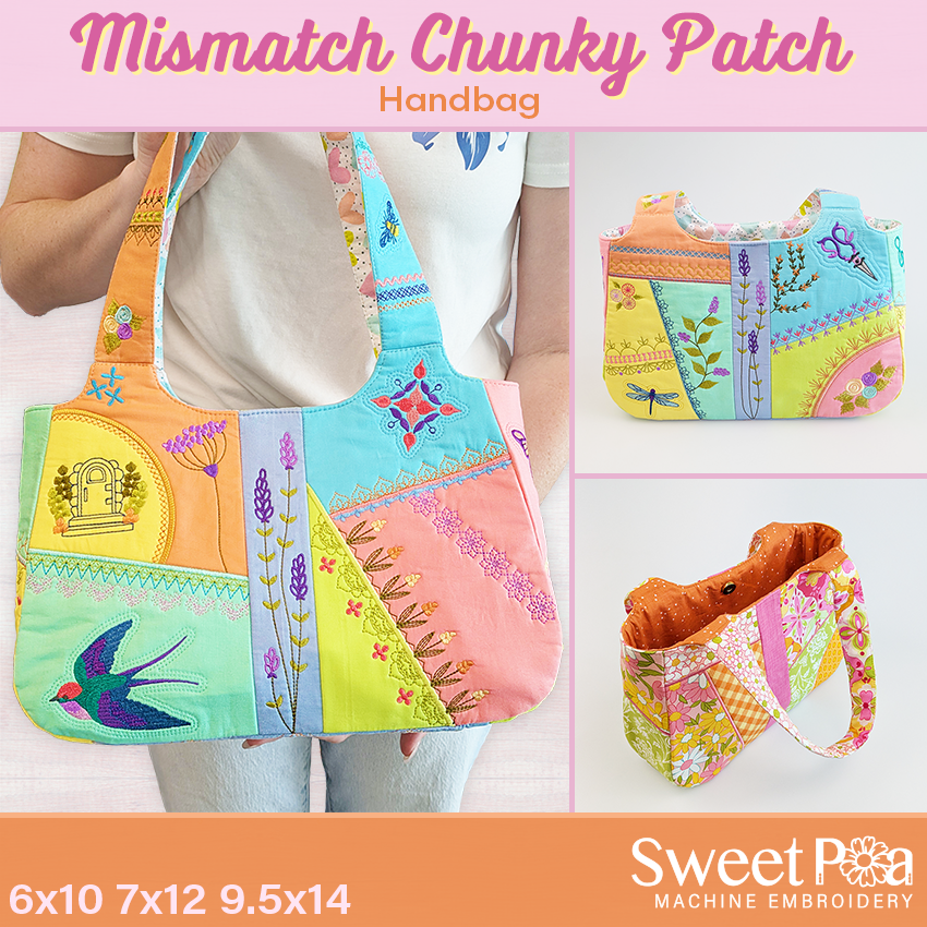 Mismatch Chunky Patch Embroidered Handbag