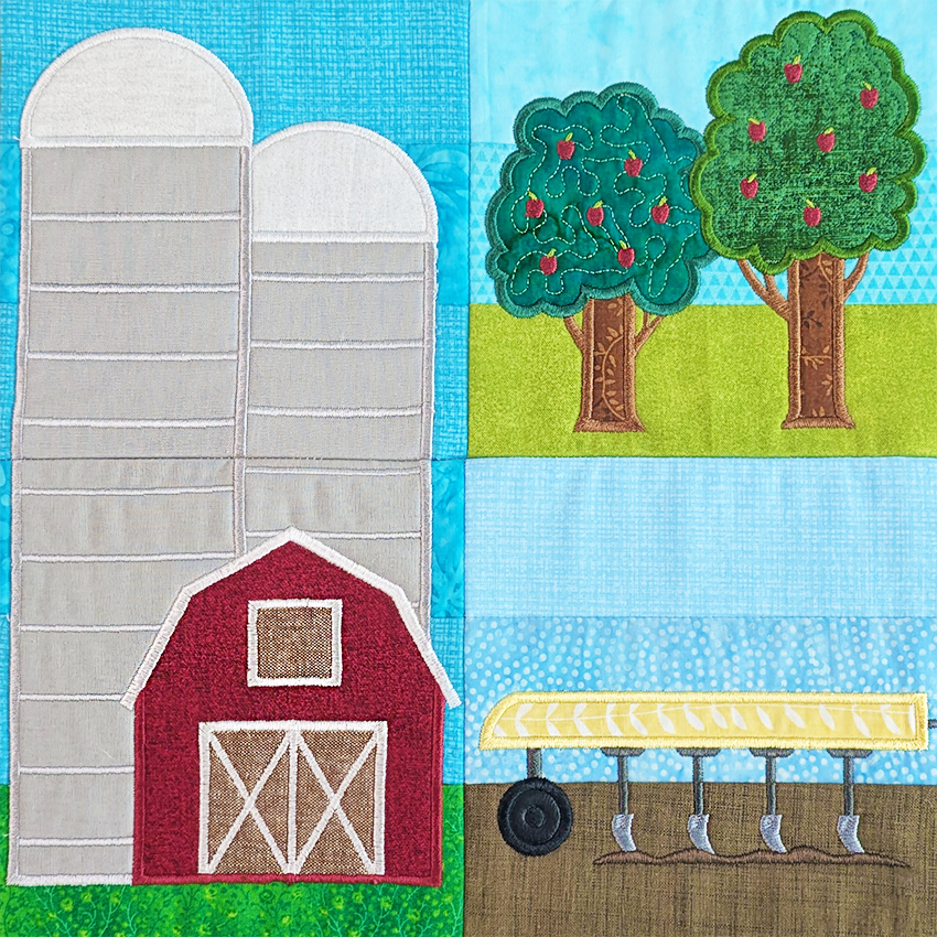 On The Farm Quilt In the hoop machine embroidery designs