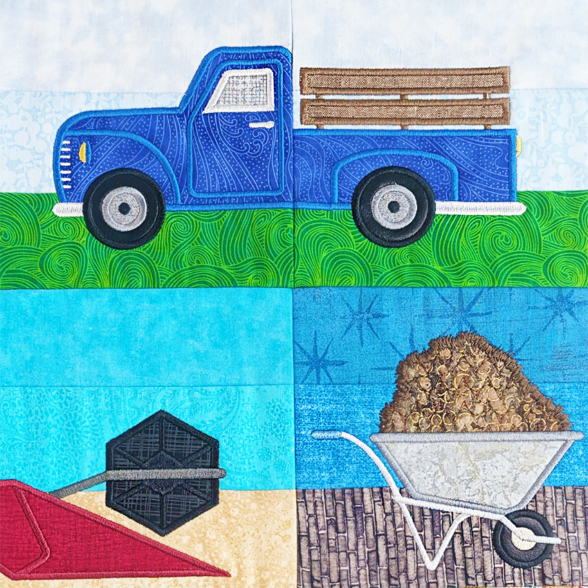 On The Farm Quilt In the hoop machine embroidery designs