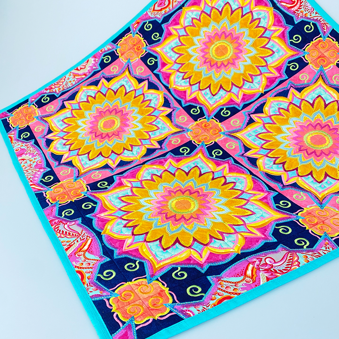 ornamental round quilt close up 1