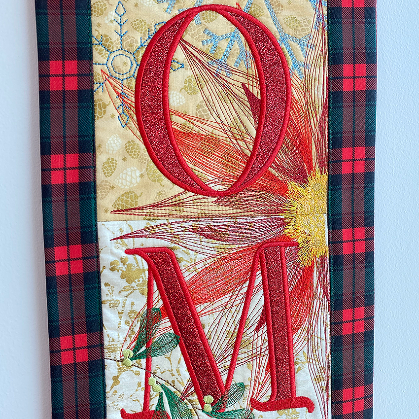 Christmas or Winter Welcome Hanger In the hoop machine embroidery designs