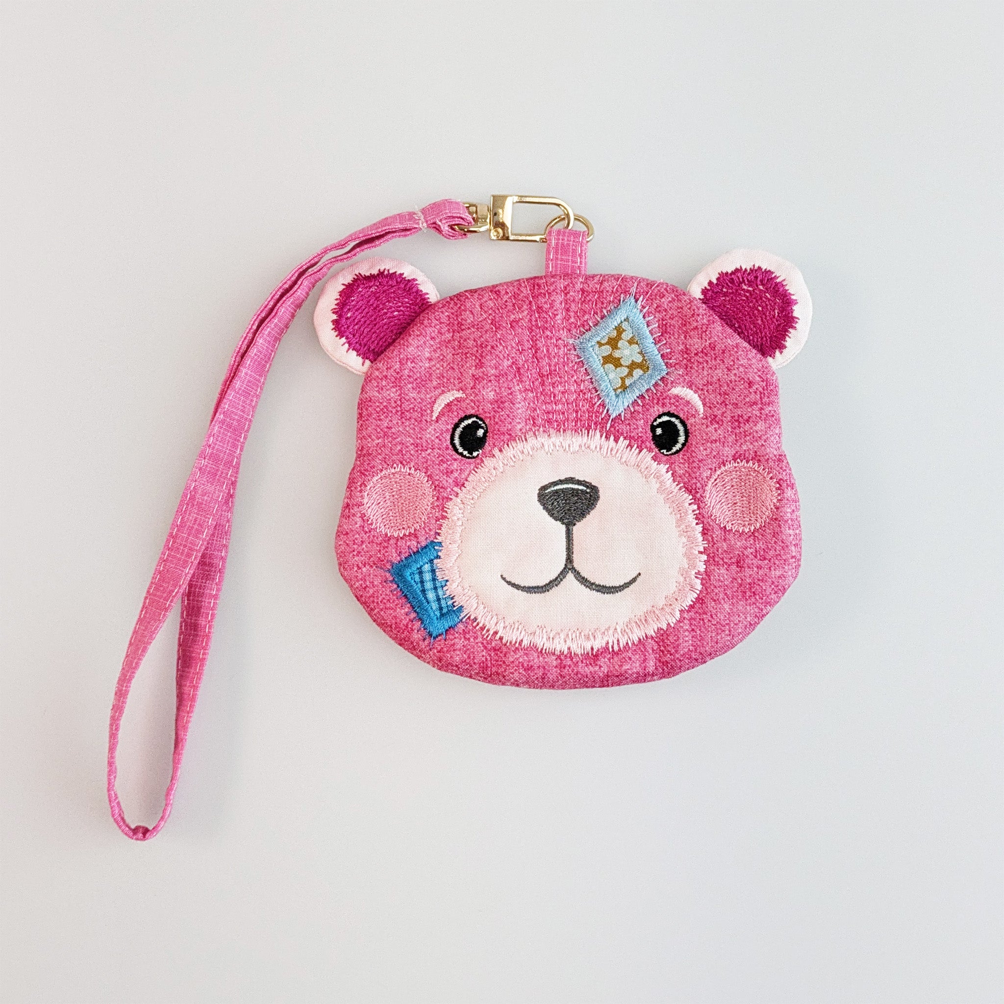 Patch the Teddy Bear Purse In the hoop machine embroidery designs
