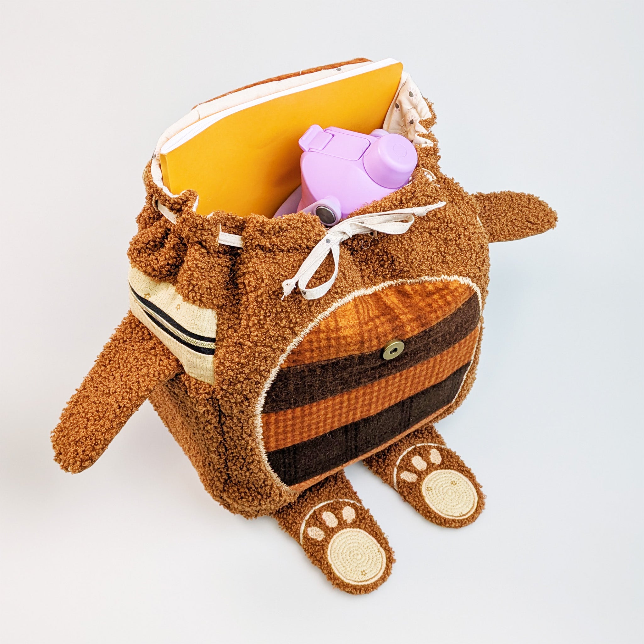 Patch the Teddy Bear Backpack In the hoop machine embroidery designs