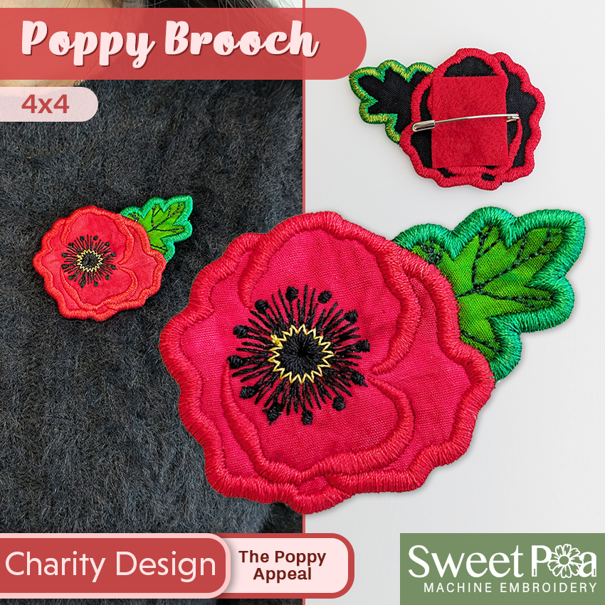 Poppy Brooch 4x4
